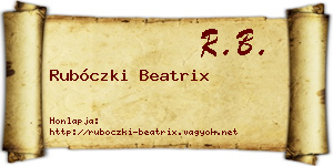 Rubóczki Beatrix névjegykártya