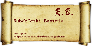 Rubóczki Beatrix névjegykártya