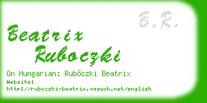 beatrix ruboczki business card